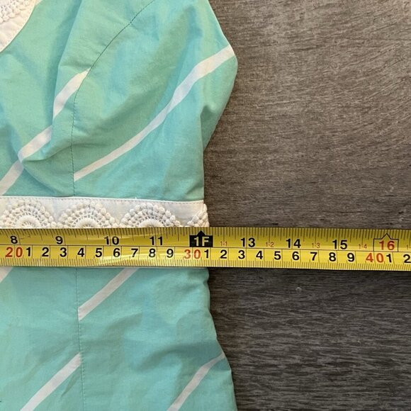 Lilly Pulitzer Candice Keyhole Mini Dress Size 00 Crash Landing Sand Bar Blue - Picture 11 of 12